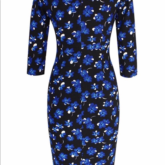 Womens Elegant Square Neck Casual Sheath Dress - Picture 5 of 8